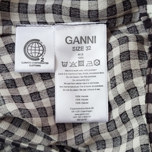 New Ganni Printed Crepe Wrap Midi Dress NWT Size 0 US - Picture 14 of 15